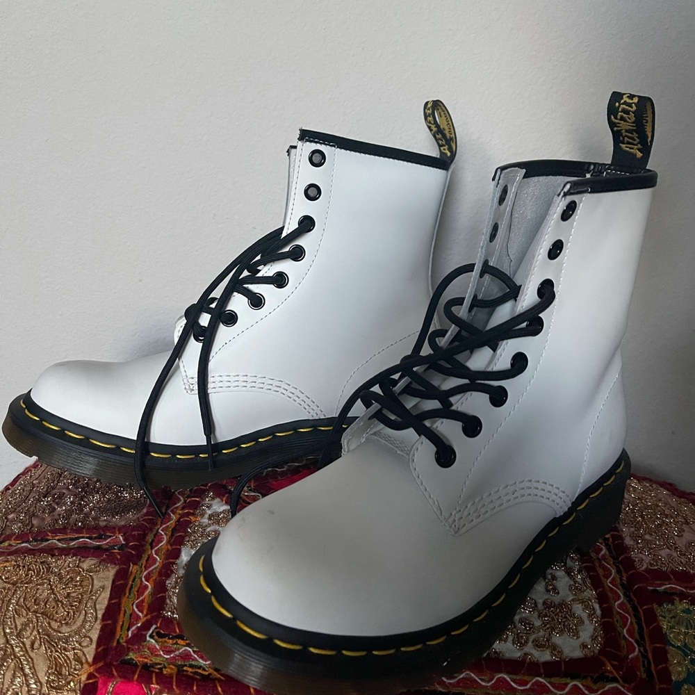 White Dr marten boots